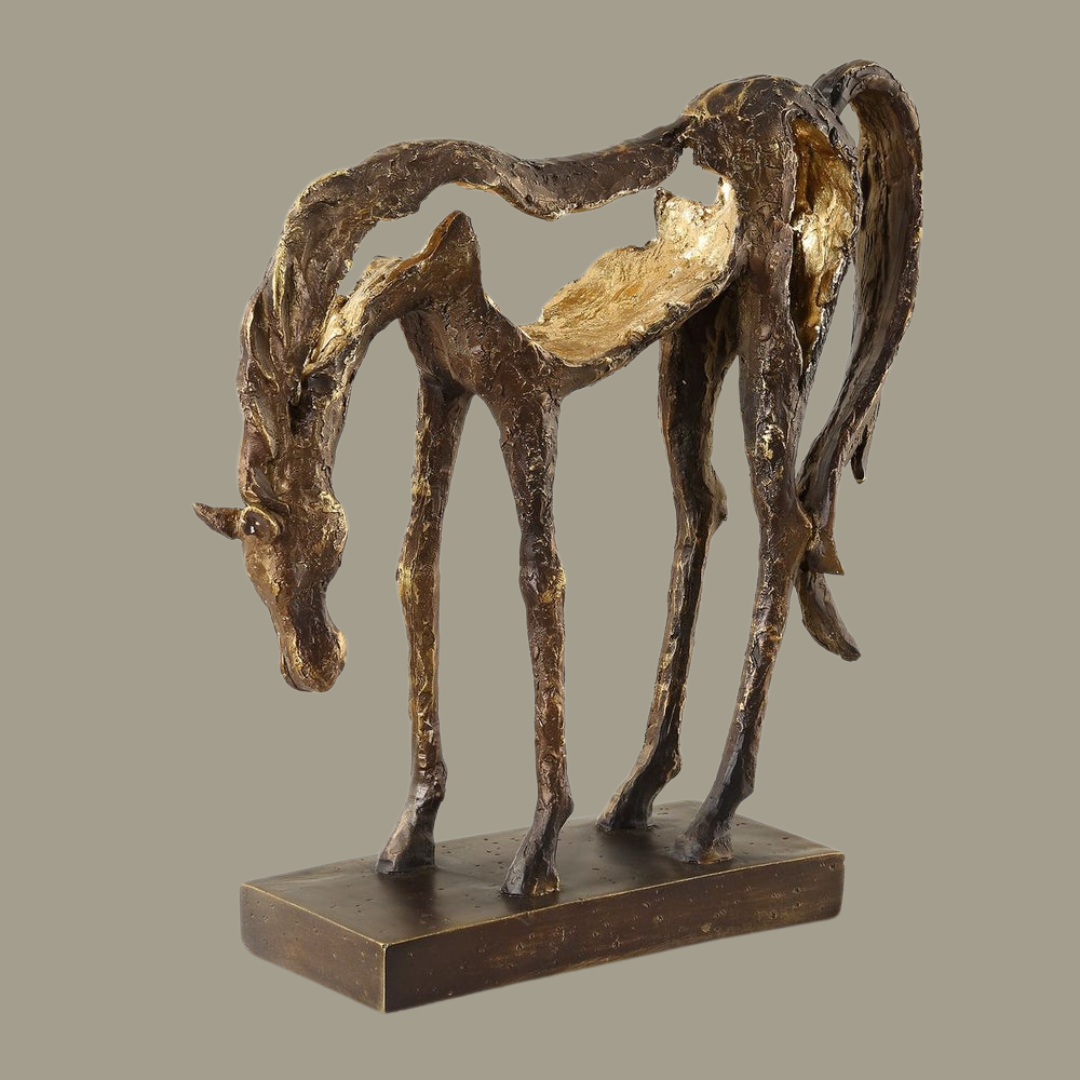 Openly Grazing Horse Sculpture