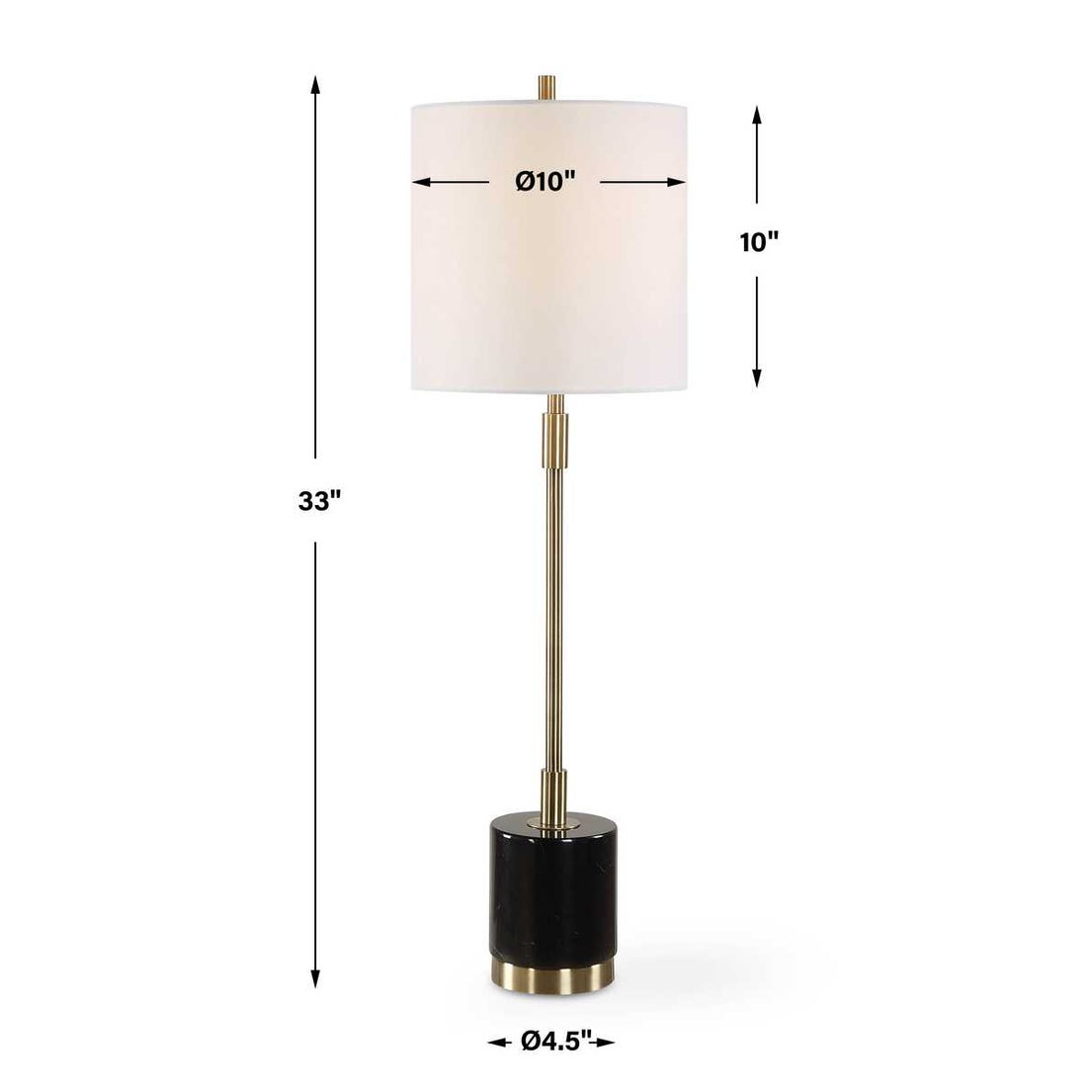 Buffet Lamp- Black & Brass